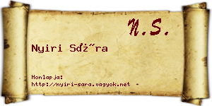 Nyiri Sára névjegykártya