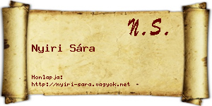 Nyiri Sára névjegykártya